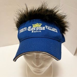Fake Hair Corona Extra Puerto Vallarta Visor Hat